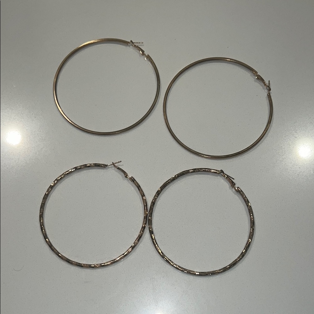 Elegant Gold Hoop Earrings Set